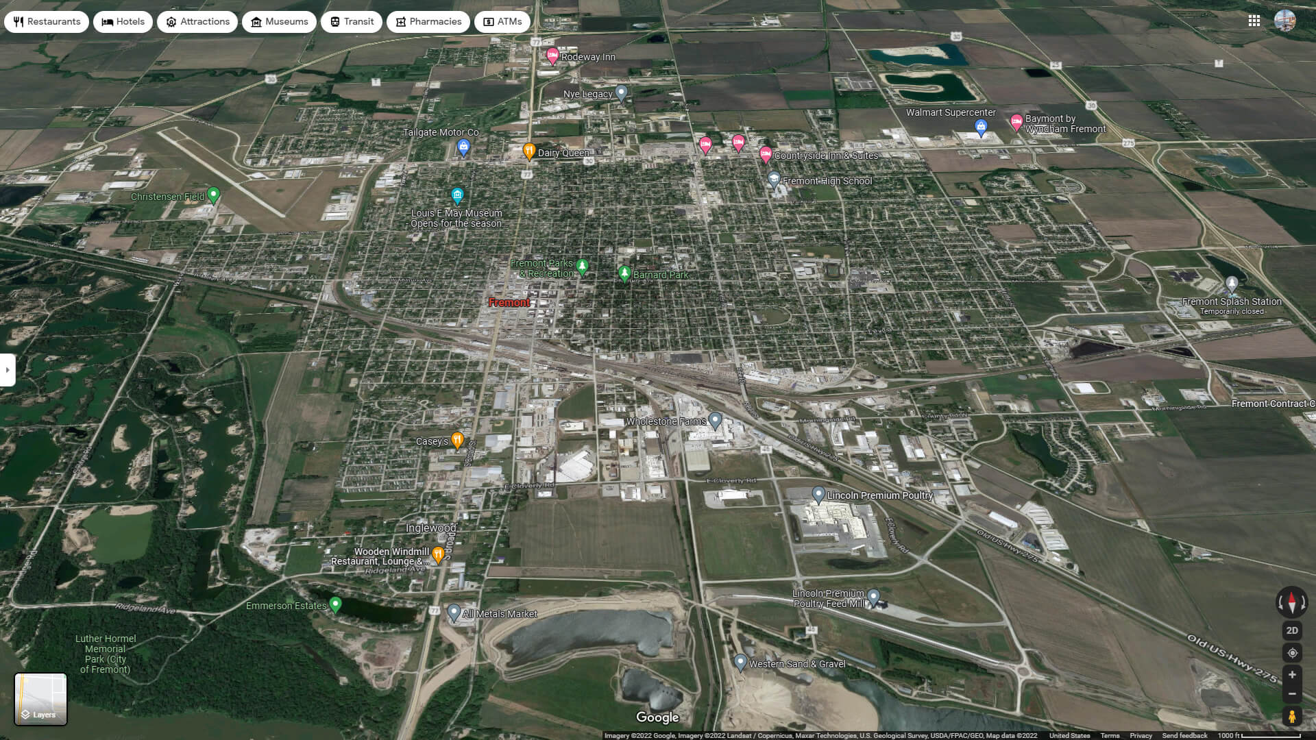 Fremont Aerial Map Nebraska